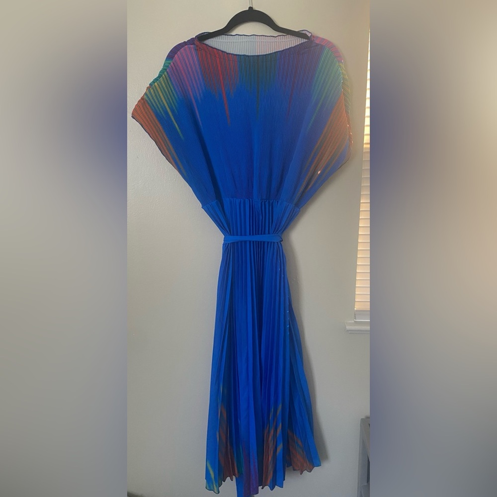 SHEIN - BLUE PLEATED DRESS - Picture 3 of 9